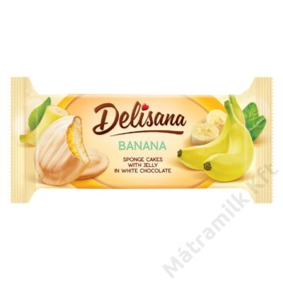 Piskótakorong banános 135g feh.csokis  Delisana